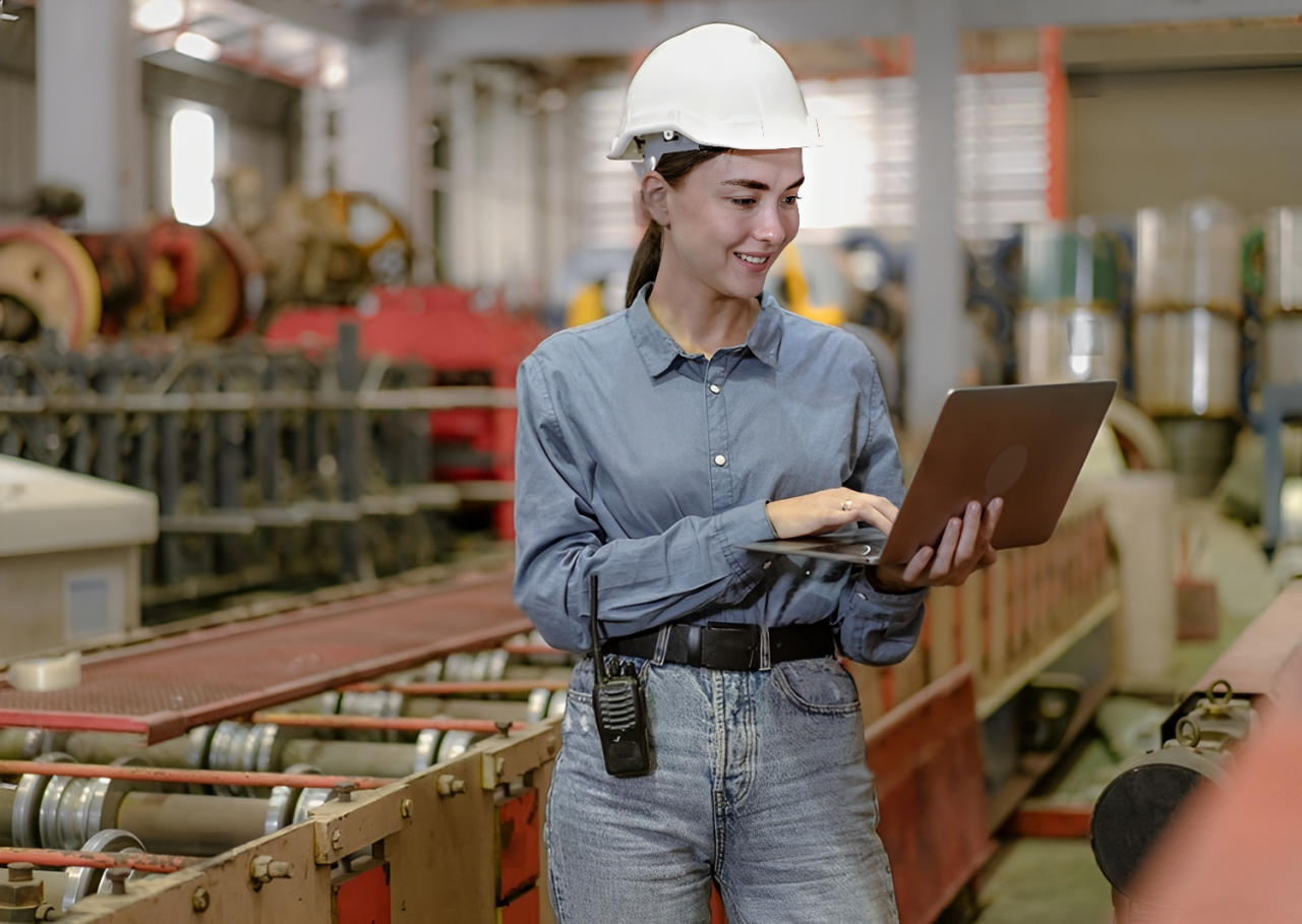 Mulher apresentando um projeto